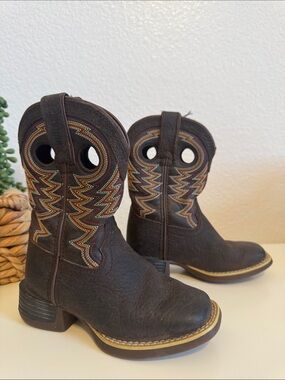 Kids Brown Durango Embroidered Pull-On Cowboy Boots
